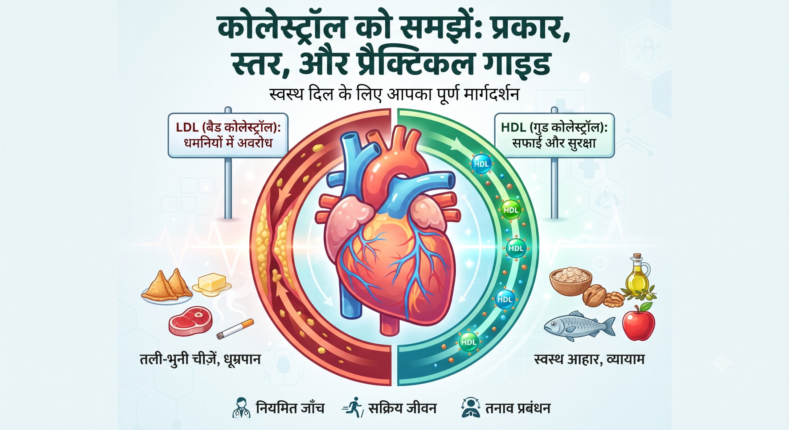 कोलेस्ट्रॉल क्या है? प्रकार, लिपिड प्रोफाइल टेस्ट, 5 झूठ और कंट्रोल करने के टिप्स